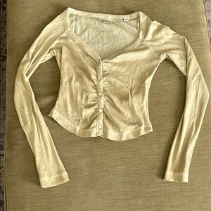 Women's Cream Button-Up Top